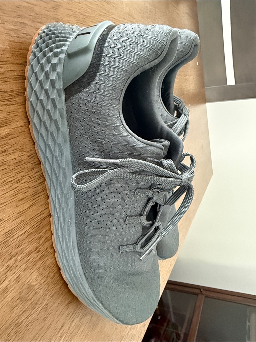 NOBULL Men's Gray Knit Lace-Up Sneakers